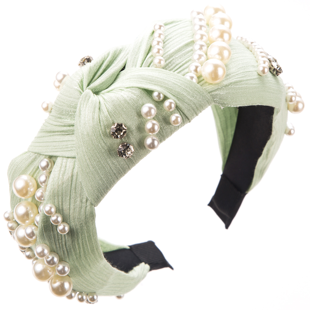 Women's Casual Vacation Classic Style Round Alloy Cloth Plating Inlay Rhinestones Pearl Hair Band display picture 9