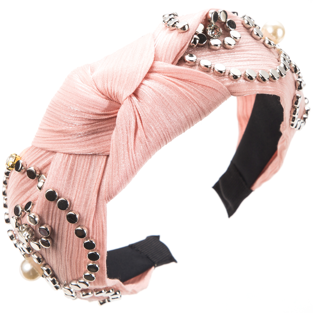 Women's Casual Vacation Classic Style Color Block Alloy Cloth Inlay Rhinestones Hair Band display picture 9