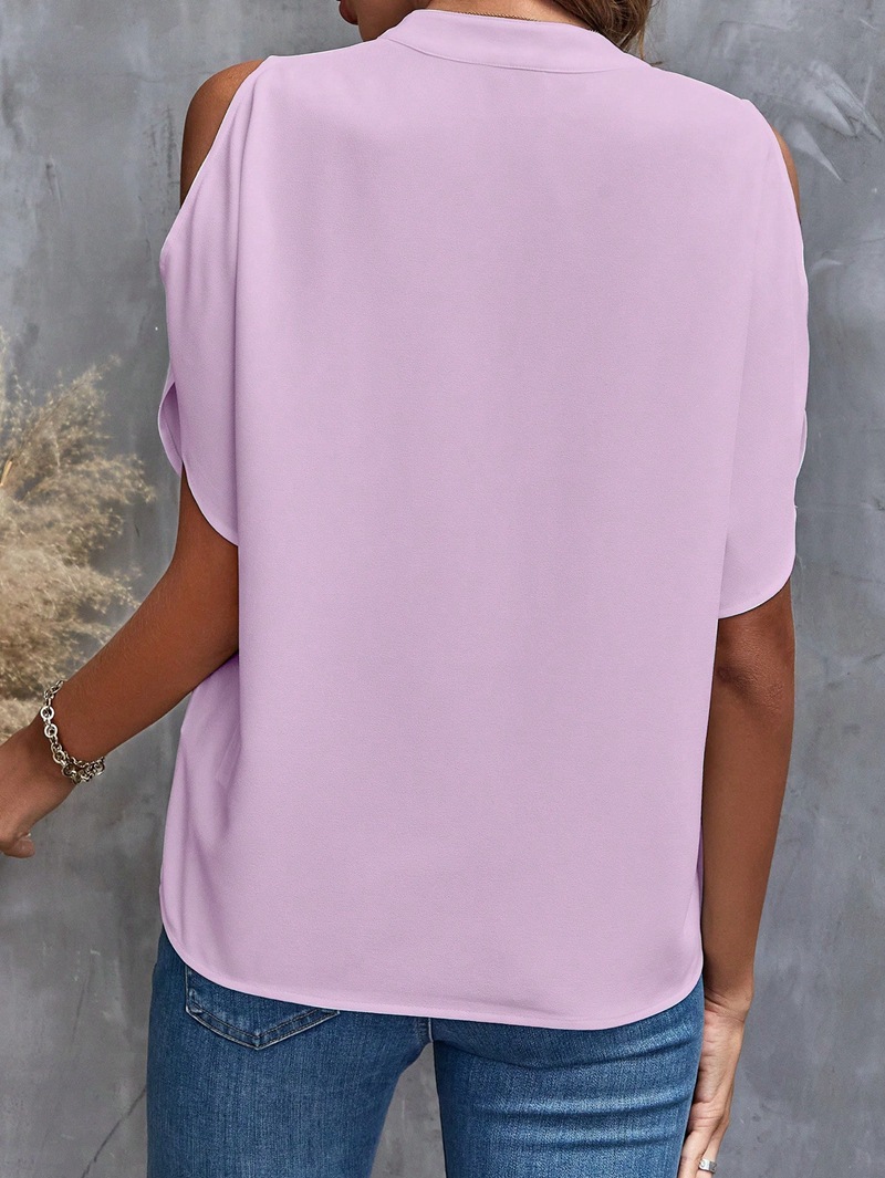 Femmes T-Shirt Manche Courte Blouses Élégant Entreprise Couleur Unie display picture 18