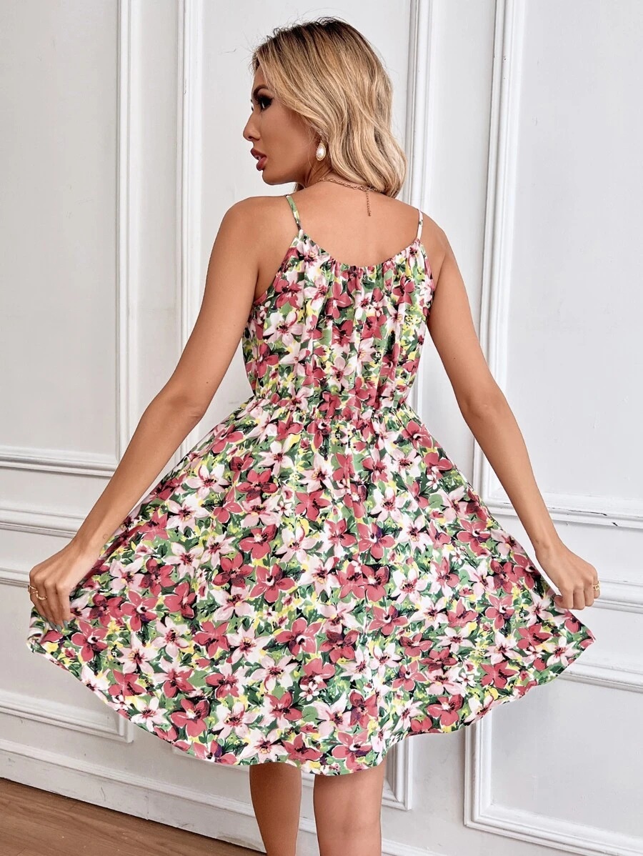 Women's Strap Dress Vacation Strap Sleeveless Flower Above Knee Park Daily Lawn display picture 17