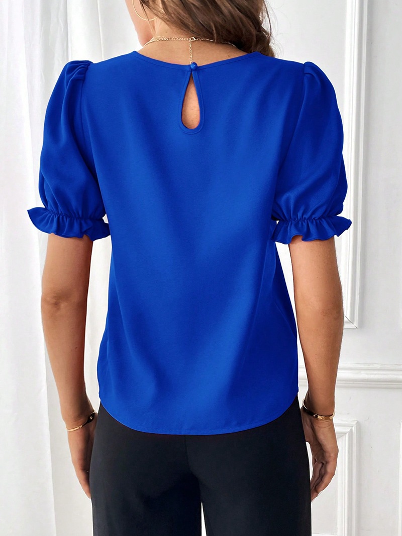 Femmes T-Shirt Manche Courte Blouses Élégant Couleur Unie display picture 20