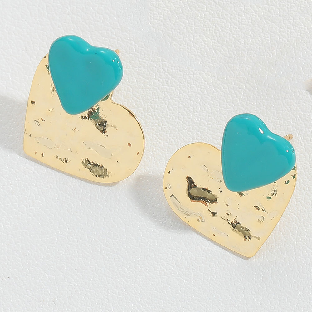 1 Pair Vintage Style Simple Style Commute Heart Shape Copper 14K Gold Plated Ear Studs display picture 12