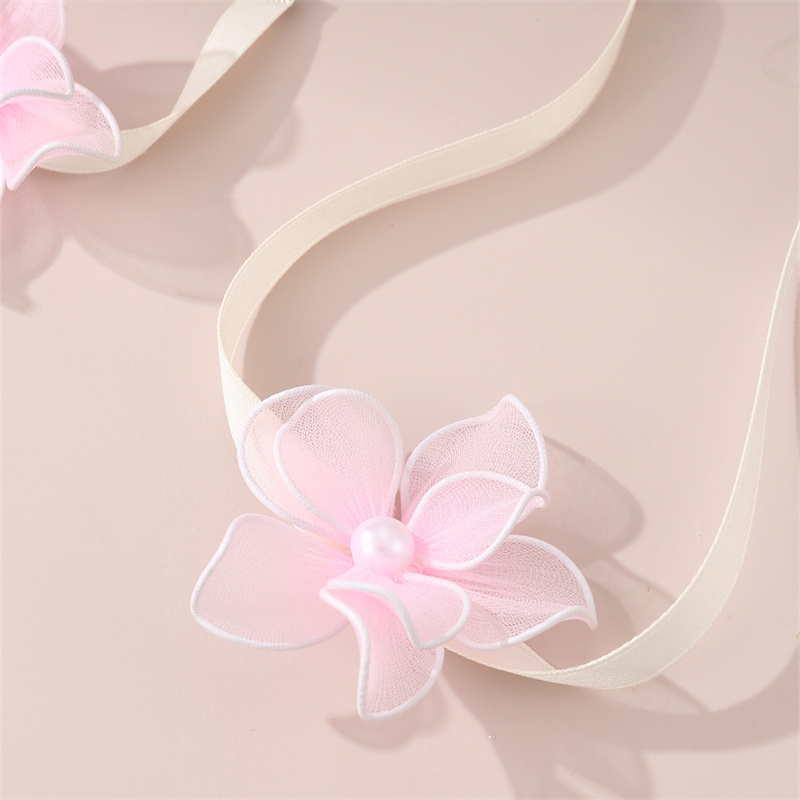 Beach Sweet Simple Style Flower Polyester Inlay Pearl Women's Bracelets Necklace display picture 12