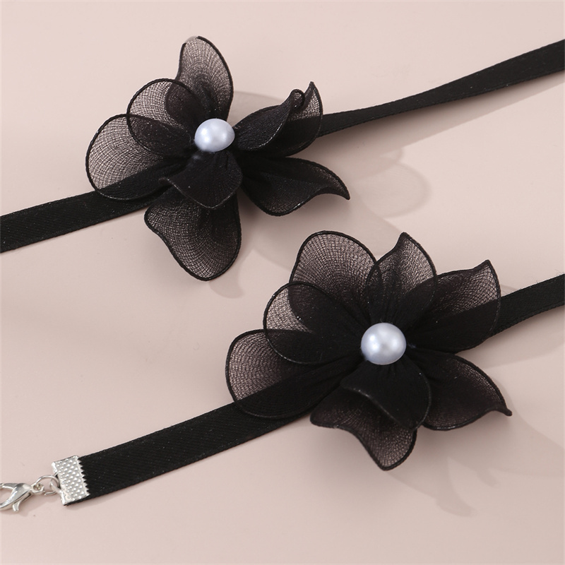 Playa Dulce Estilo Simple Flor Poliéster Embutido Perla Mujeres Pulsera Collar display picture 21