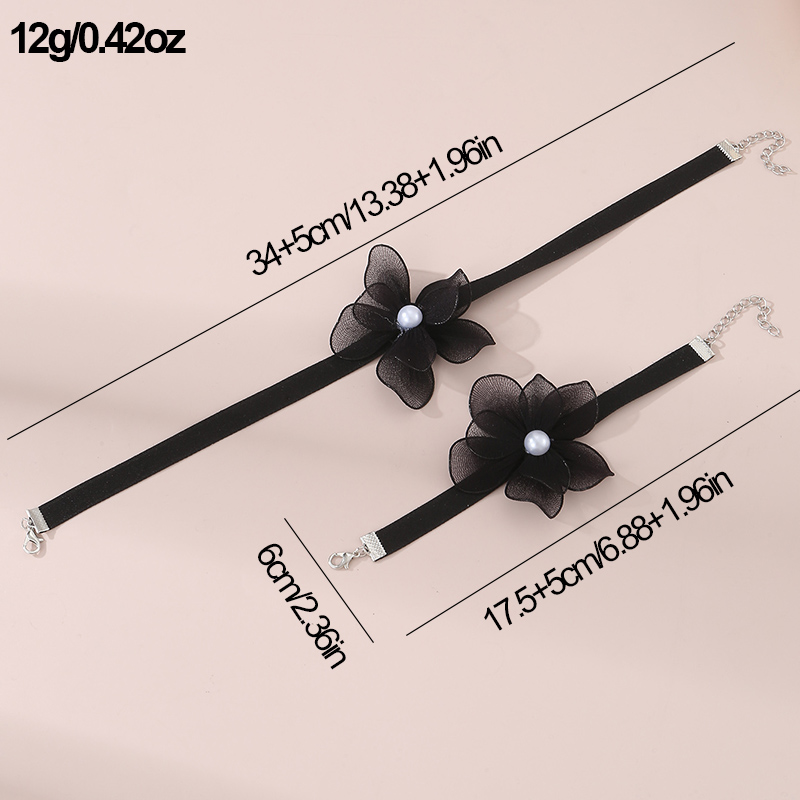 Beach Sweet Simple Style Flower Polyester Inlay Pearl Women's Bracelets Necklace display picture 20