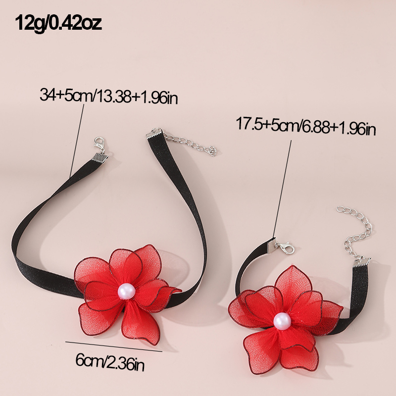 Beach Sweet Simple Style Flower Polyester Inlay Pearl Women's Bracelets Necklace display picture 28