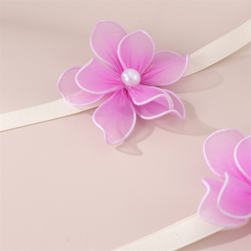 Plage Sucré Style Simple Fleur Polyester Incruster Perle Femmes Bracelets Collier display picture 35