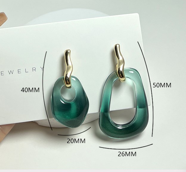 1 Pair Simple Style Classic Style Printing Polishing Resin Drop Earrings display picture 10