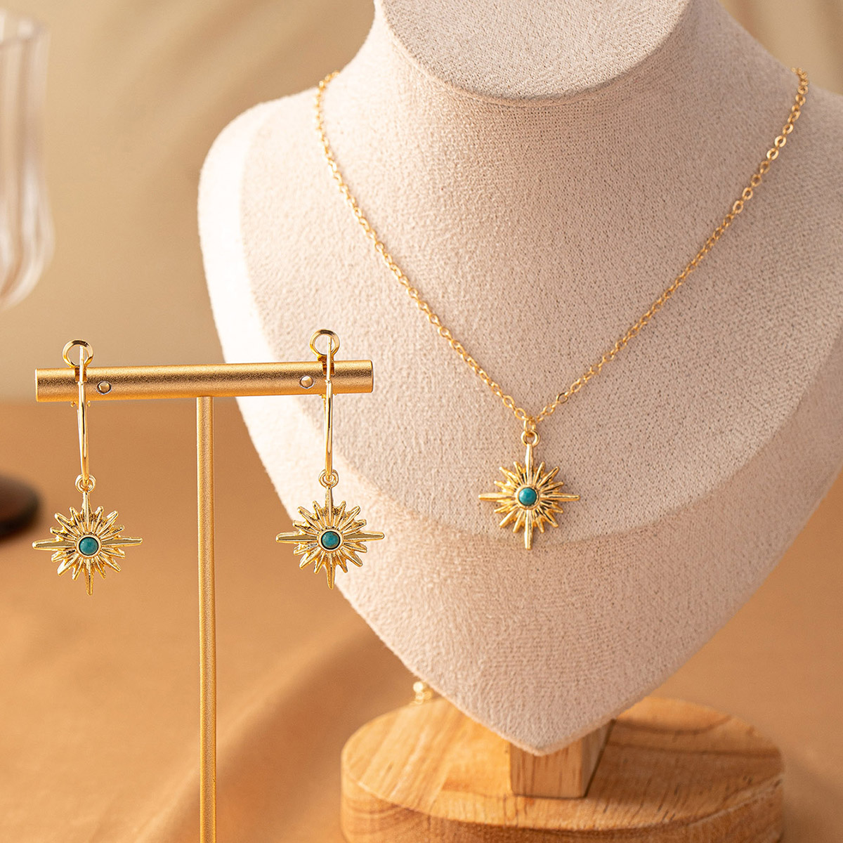 Elegant Classical Solid Color Alloy Natural Stone Women's Jewelry Set display picture 3