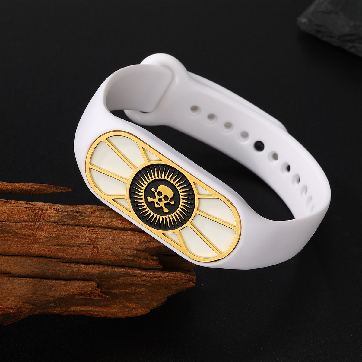 Einfacher Stil Stern Mond Schädel Edelstahl 304 Kieselgel Unisex Armband display picture 8