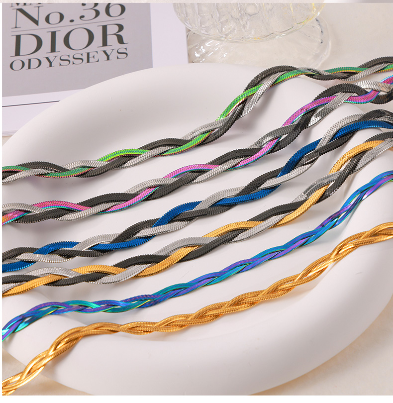 304 Stainless Steel 18K Gold Plated Casual Simple Style Layered Plating Chain Solid Color Rings Earrings Necklace display picture 2