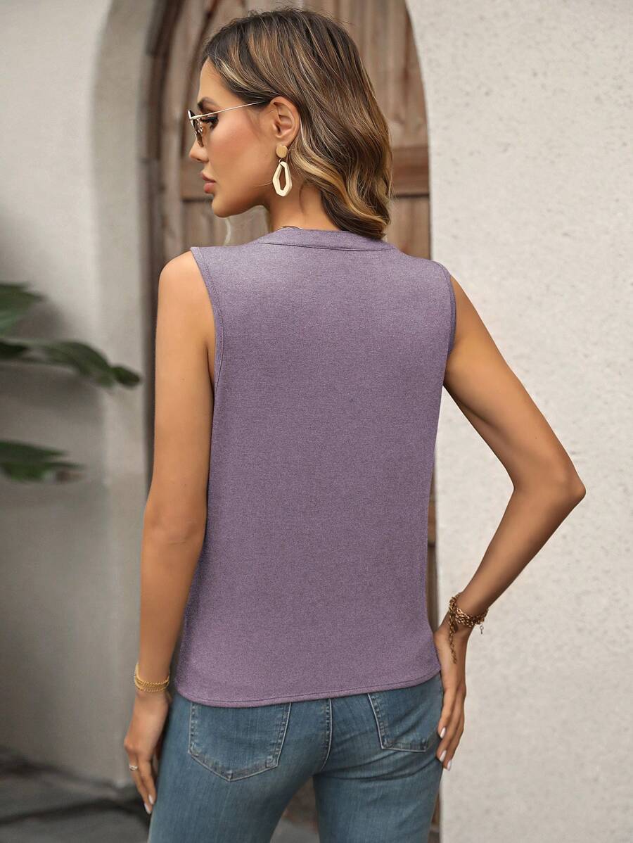 Women's Racerback Tank Tops Sleeveless Blouses Elegant Solid Color display picture 13