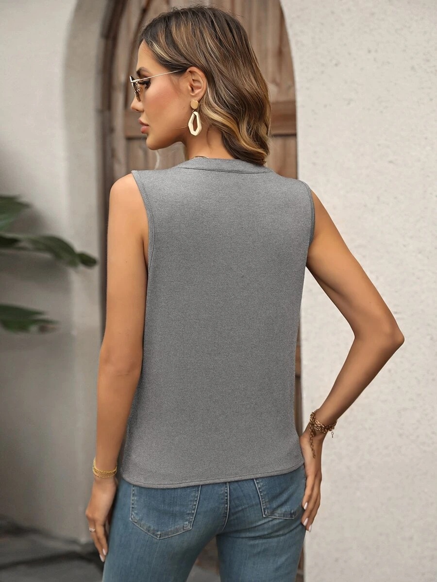 Women's Racerback Tank Tops Sleeveless Blouses Elegant Solid Color display picture 29