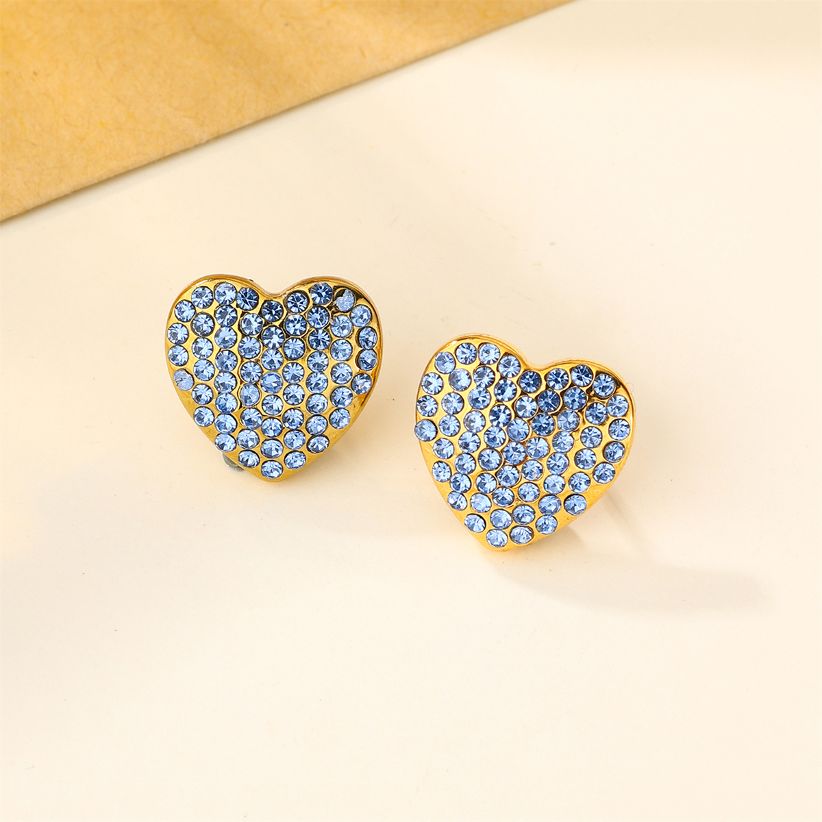 1 Pair Cute Simple Style Shiny Heart Shape Inlay 304 Stainless Steel Zircon 18K Gold Plated Ear Studs display picture 9