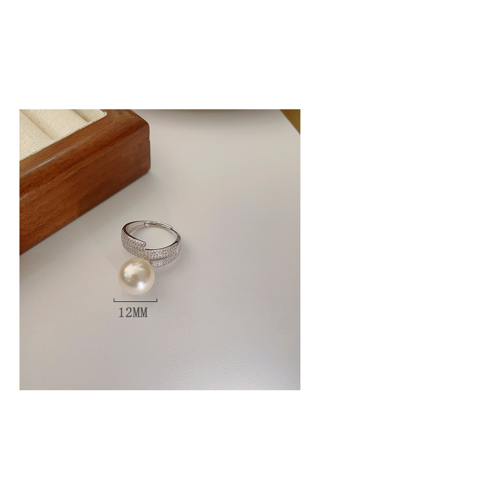 Sterling Silber Lässig Inlay Einfarbig Perle Ringe display picture 1