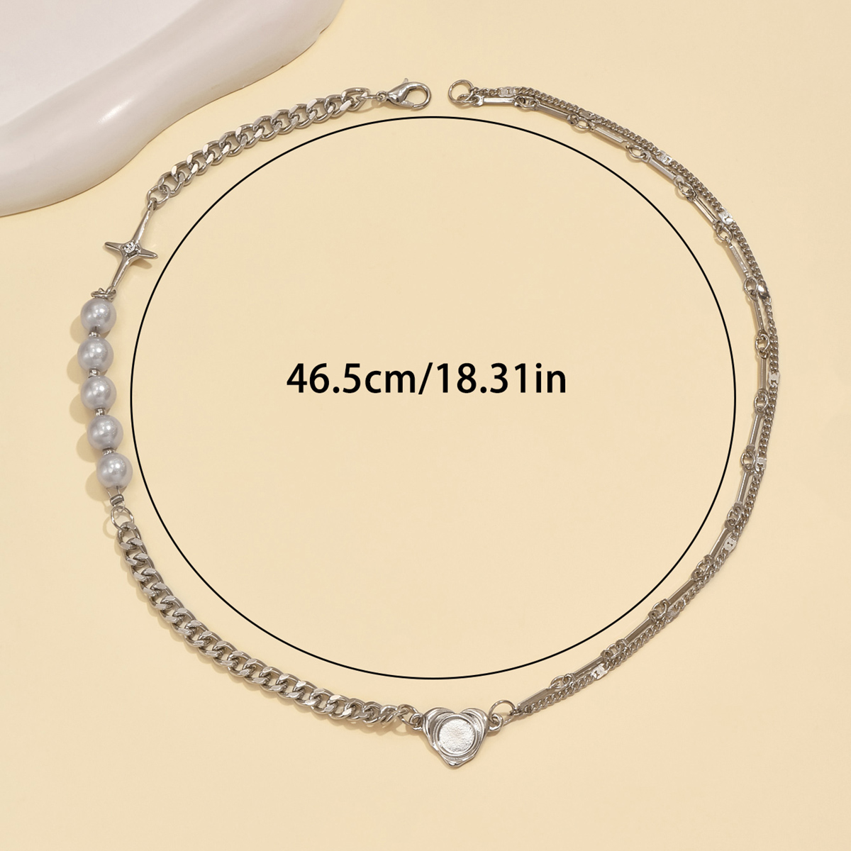Wholesale Jewelry Basic Modern Style Classic Style Geometric Heart Shape Artificial Pearl Alloy Pendant Necklace display picture 2