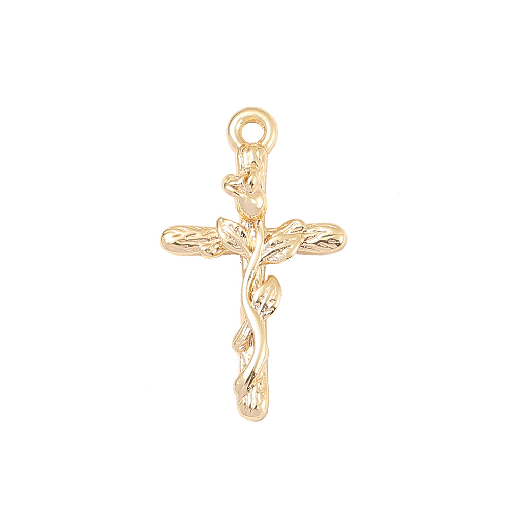1 Piece 16 * 9mm Copper 18K Gold Plated White Gold Plated Cross Polished Pendant display picture 7