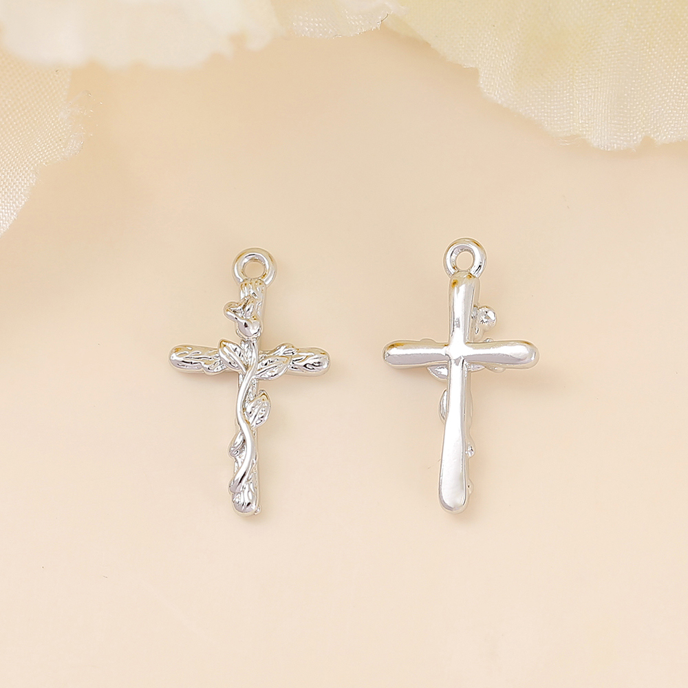 1 Piece 16 * 9mm Copper 18K Gold Plated White Gold Plated Cross Polished Pendant display picture 3