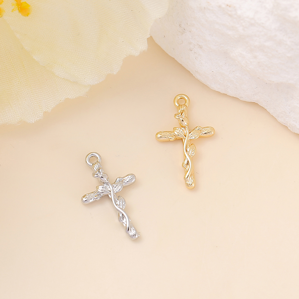 1 Piece 16 * 9mm Copper 18K Gold Plated White Gold Plated Cross Polished Pendant display picture 1