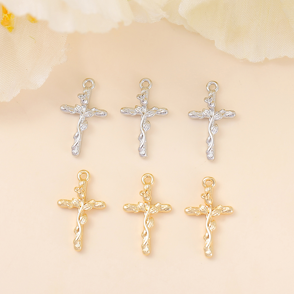 1 Piece 16 * 9mm Copper 18K Gold Plated White Gold Plated Cross Polished Pendant display picture 6