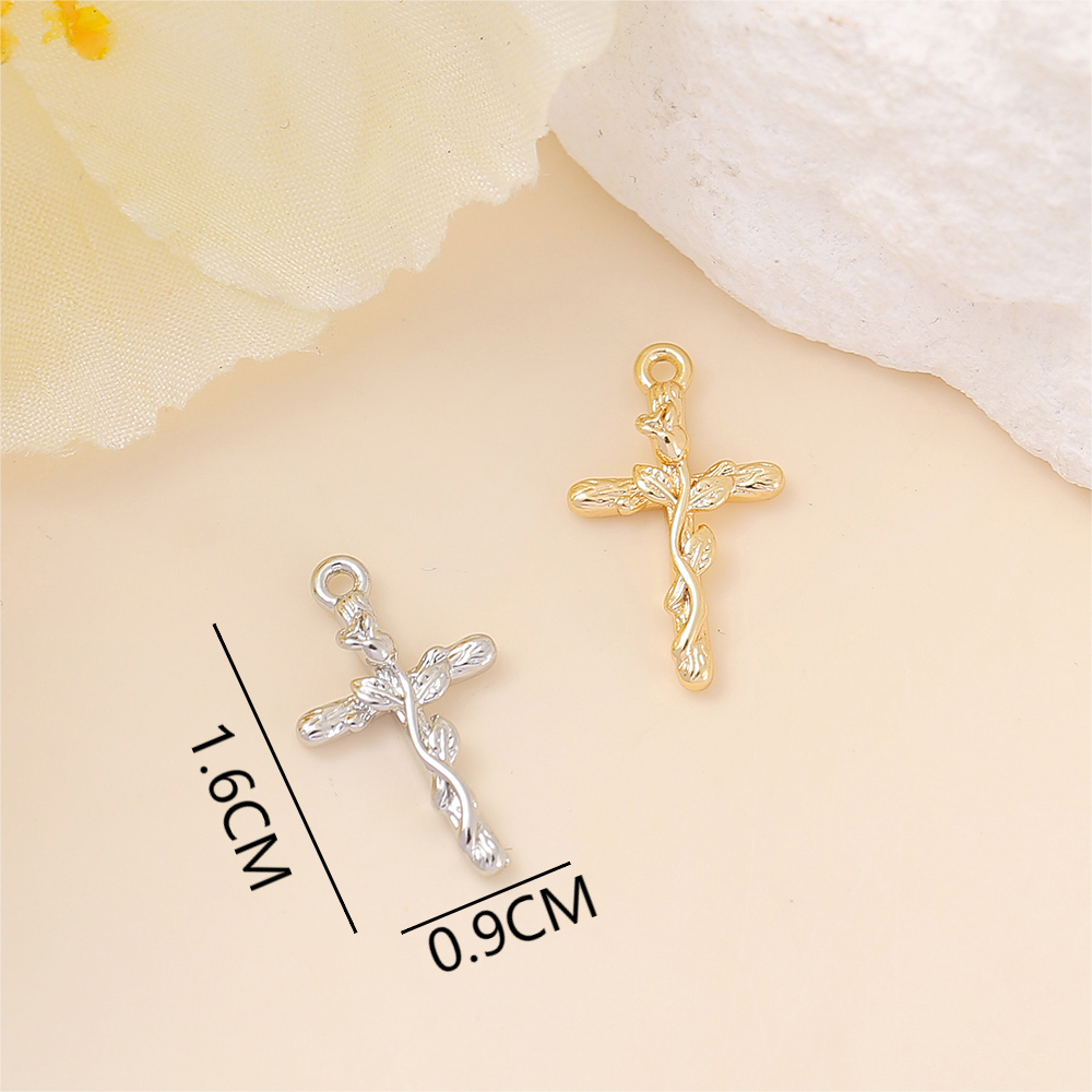1 Piece 16 * 9mm Copper 18K Gold Plated White Gold Plated Cross Polished Pendant display picture 2