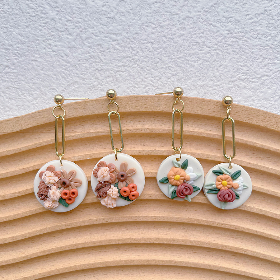 1 Pair Pastoral Flower Handmade Soft Clay Drop Earrings display picture 7