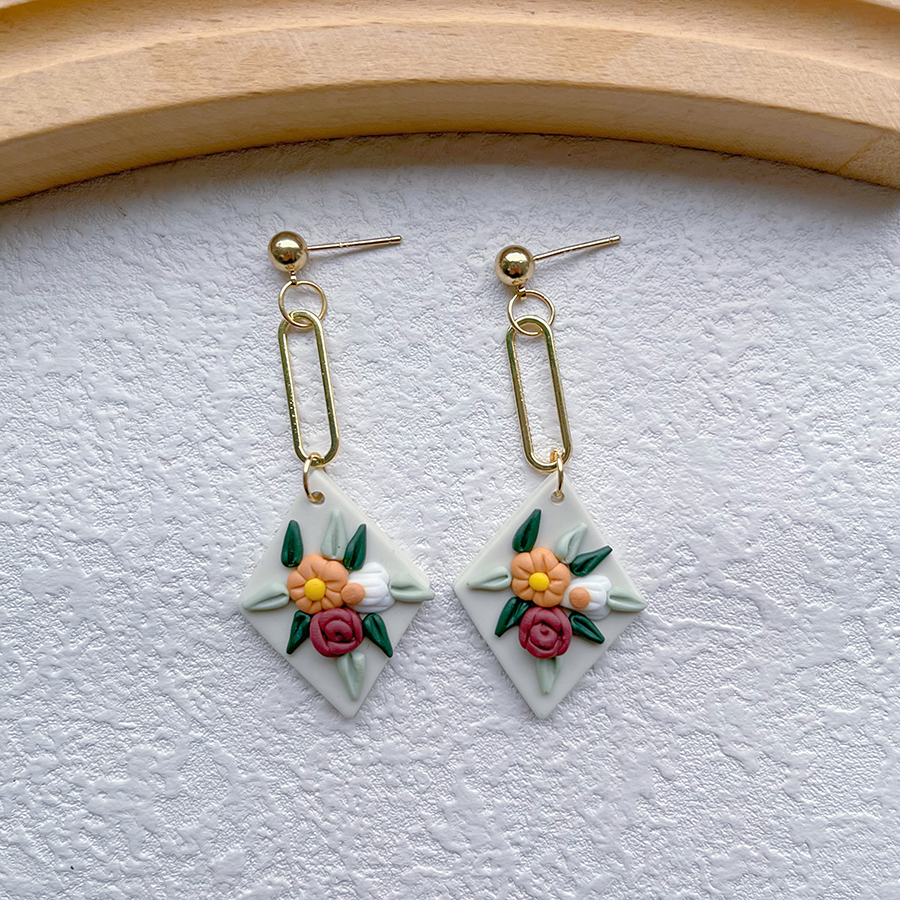 1 Pair Pastoral Flower Handmade Soft Clay Drop Earrings display picture 5