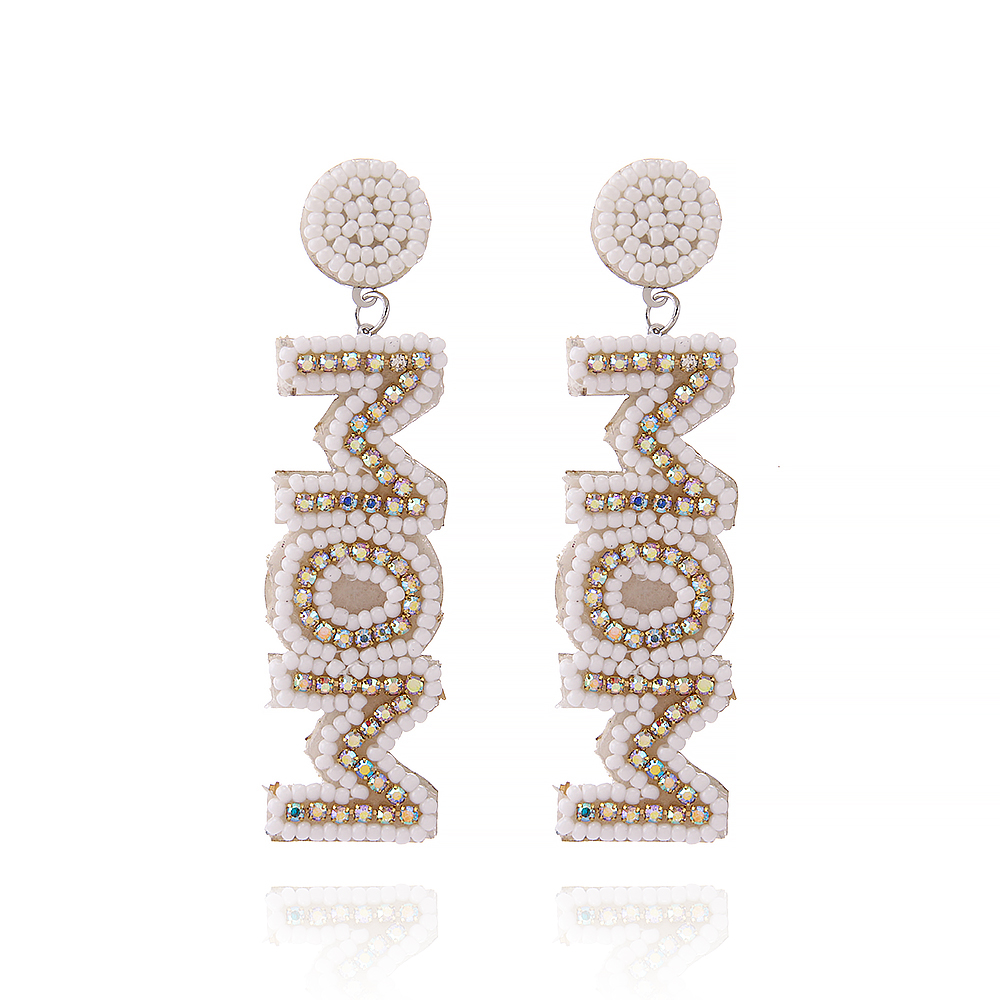 1 Pair Elegant MAMA Classic Style Letter Handmade Inlay Beaded Rhinestones Drop Earrings display picture 1