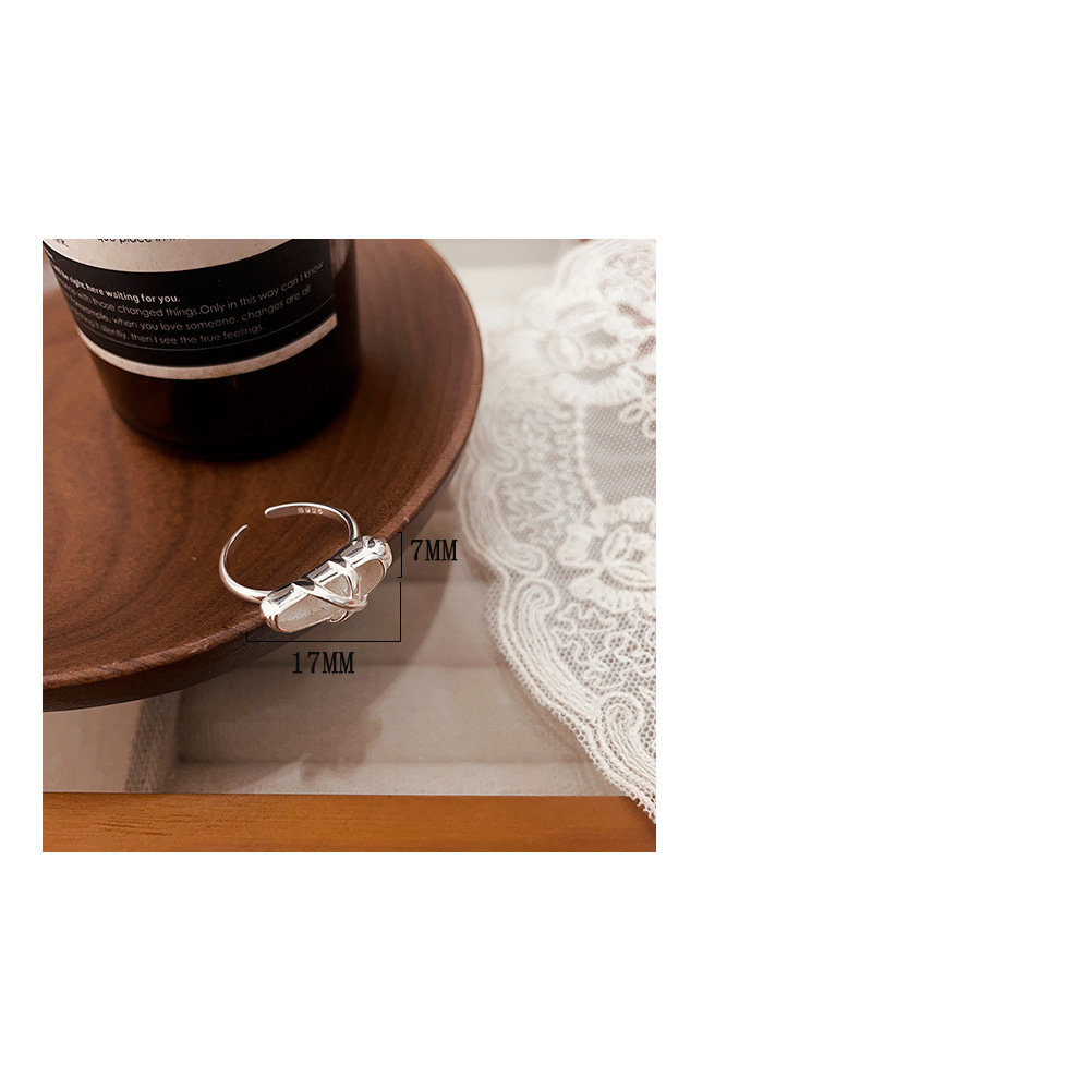 Sterling Silber IG-Stil Lässig Überzug Schuh Offener Ring display picture 1