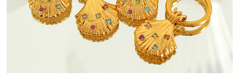 Acero Titanio Chapados en oro de 18k Elegante Estilo Clásico Enchapado Embutido Cascarón Diamantes De Imitación Aretes Collar display picture 4