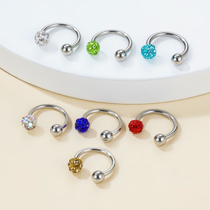 1 Piece Nose Rings & Studs Simple Style Geometric 304 Stainless Steel Rhinestones Nose Rings & Studs display picture 9