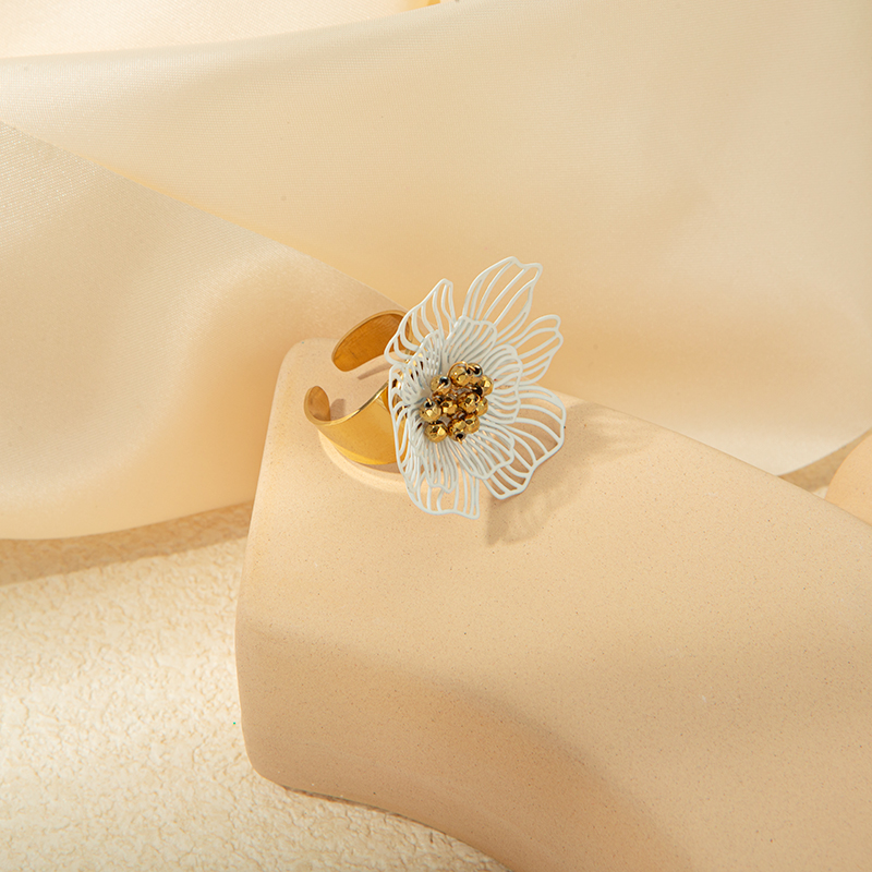Einfacher Stil Klassischer Stil Blume Edelstahl 304 14 Karat Vergoldet Ringe In Masse display picture 2
