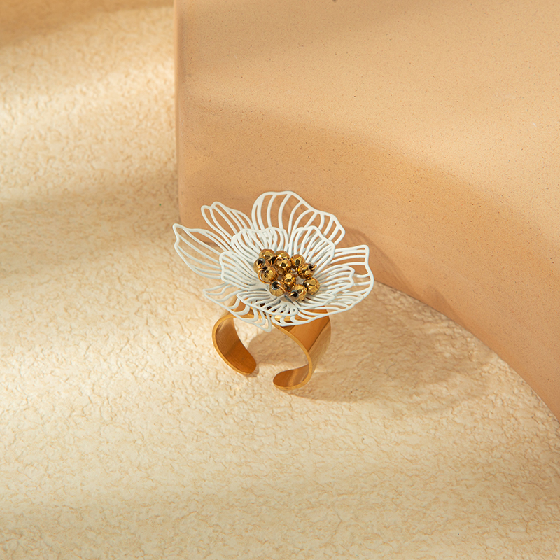 Einfacher Stil Klassischer Stil Blume Edelstahl 304 14 Karat Vergoldet Ringe In Masse display picture 3