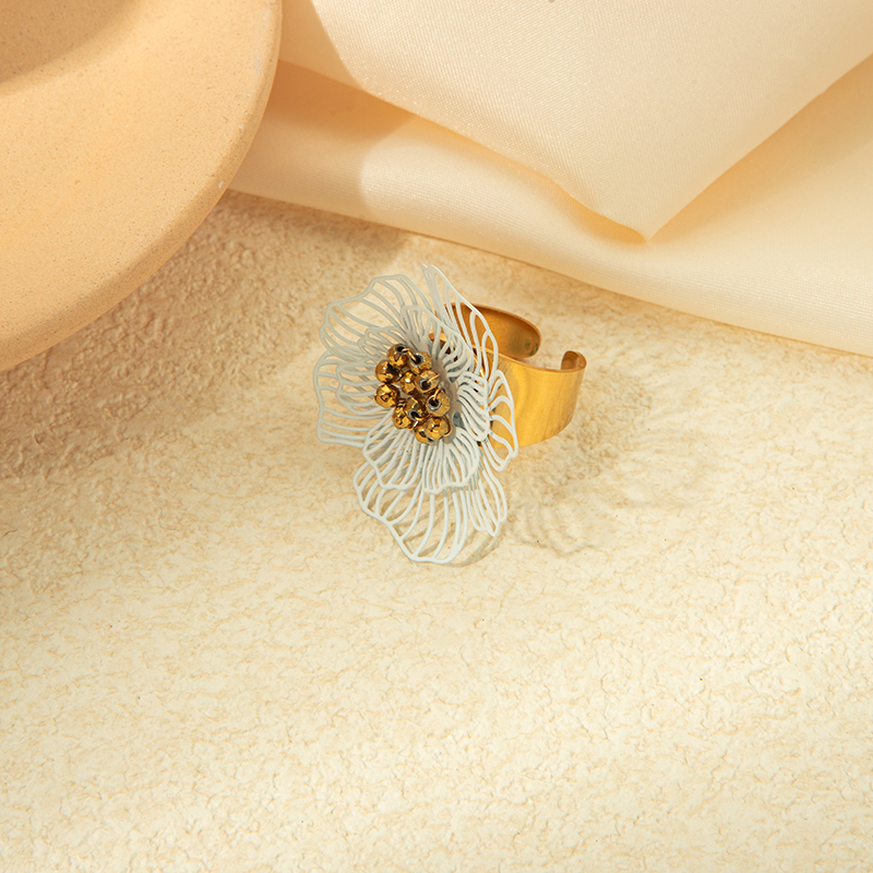Einfacher Stil Klassischer Stil Blume Edelstahl 304 14 Karat Vergoldet Ringe In Masse display picture 4