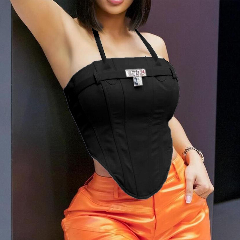 Women's Halter Crisscross Tank Tank Tops Sexy Solid Color display picture 16