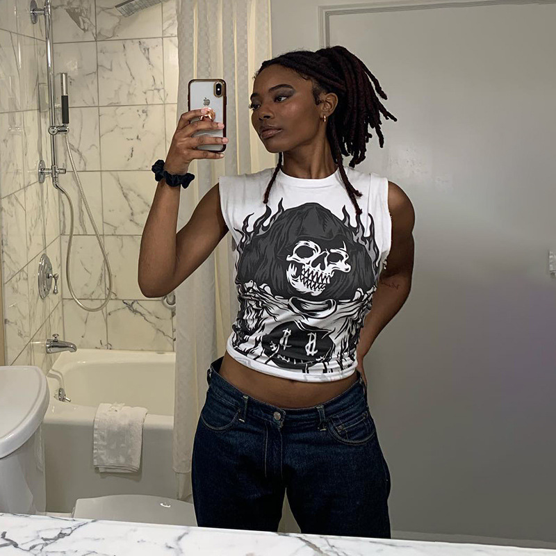 Women's T-shirt Sleeveless T-Shirts Printing Streetwear Letter display picture 3