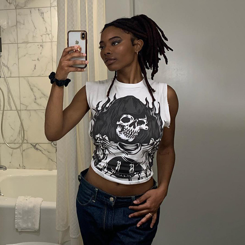 Women's T-shirt Sleeveless T-Shirts Printing Streetwear Letter display picture 4