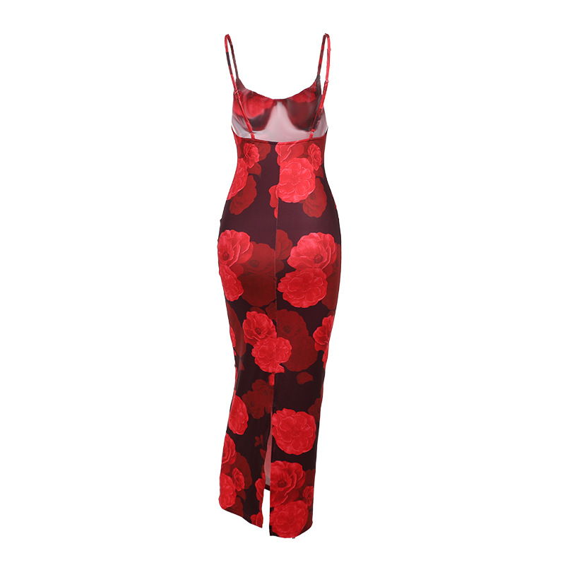 Women's Strap Dress Streetwear Strap Printing Sleeveless Flower Maxi Long Dress Holiday Daily display picture 28