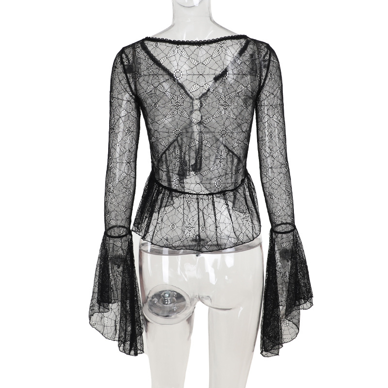 Women's Blouse Long Sleeve Blouses Sexy Spider Web display picture 9