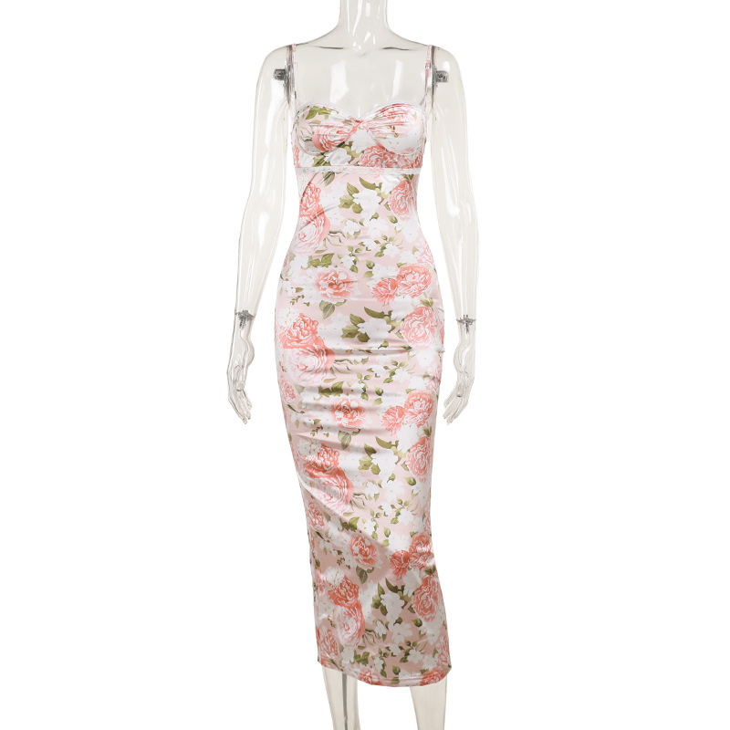 Women's Sheath Dress Sexy V Neck Printing Sleeveless Flower Maxi Long Dress Holiday Daily display picture 8