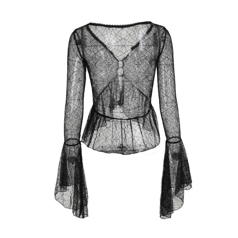 Women's Blouse Long Sleeve Blouses Sexy Spider Web display picture 20