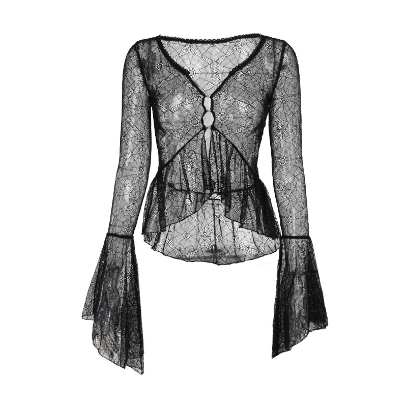 Women's Blouse Long Sleeve Blouses Sexy Spider Web display picture 21