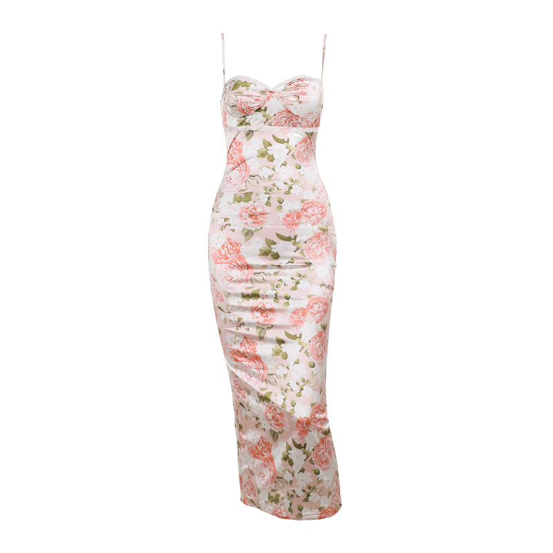 Women's Sheath Dress Sexy V Neck Printing Sleeveless Flower Maxi Long Dress Holiday Daily display picture 19