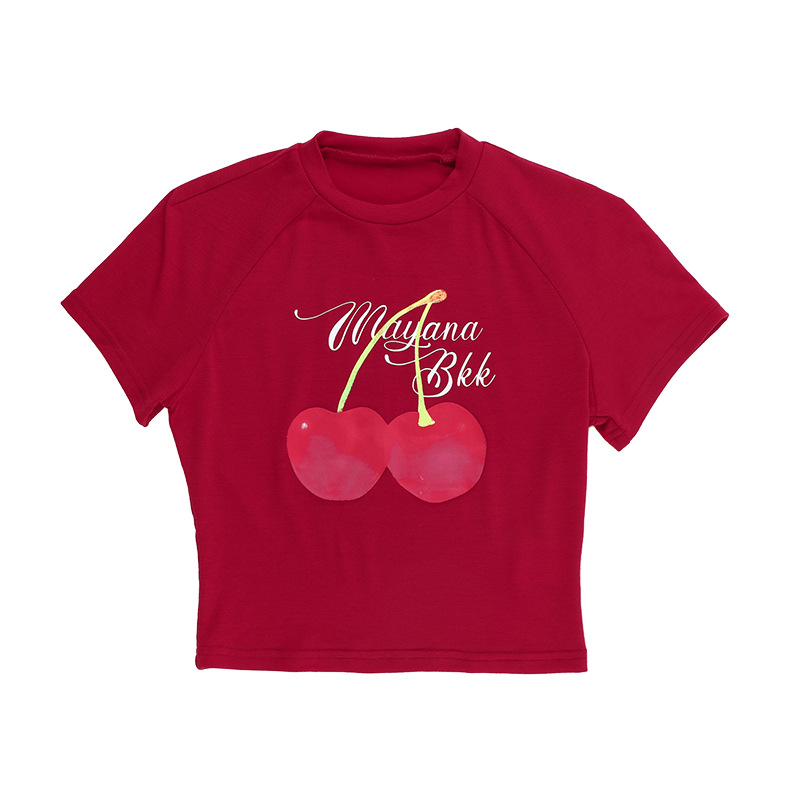 Women's T-shirt Short Sleeve T-Shirts Printing Navel Exposed Y2K Fruit display picture 25