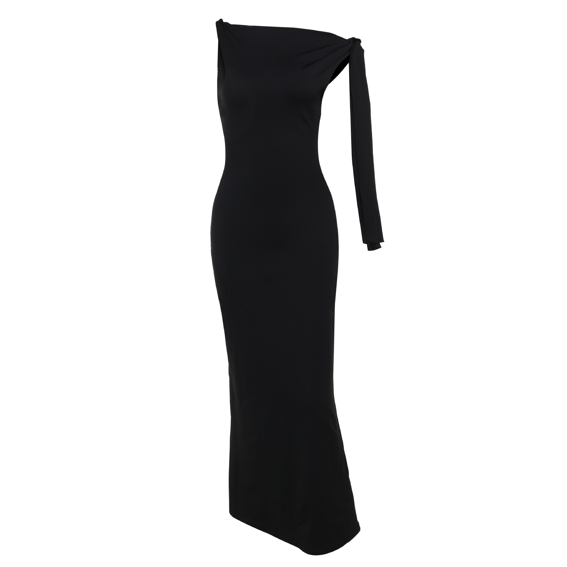 Women's Sheath Dress Sexy Oblique Collar Ribbon Sleeveless Solid Color Maxi Long Dress Party Date Bar display picture 32
