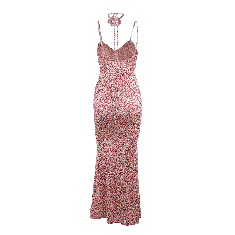 Women's Sheath Dress Strap Dress Sexy V Neck Printing Sleeveless Ditsy Floral Maxi Long Dress Holiday Daily display picture 20
