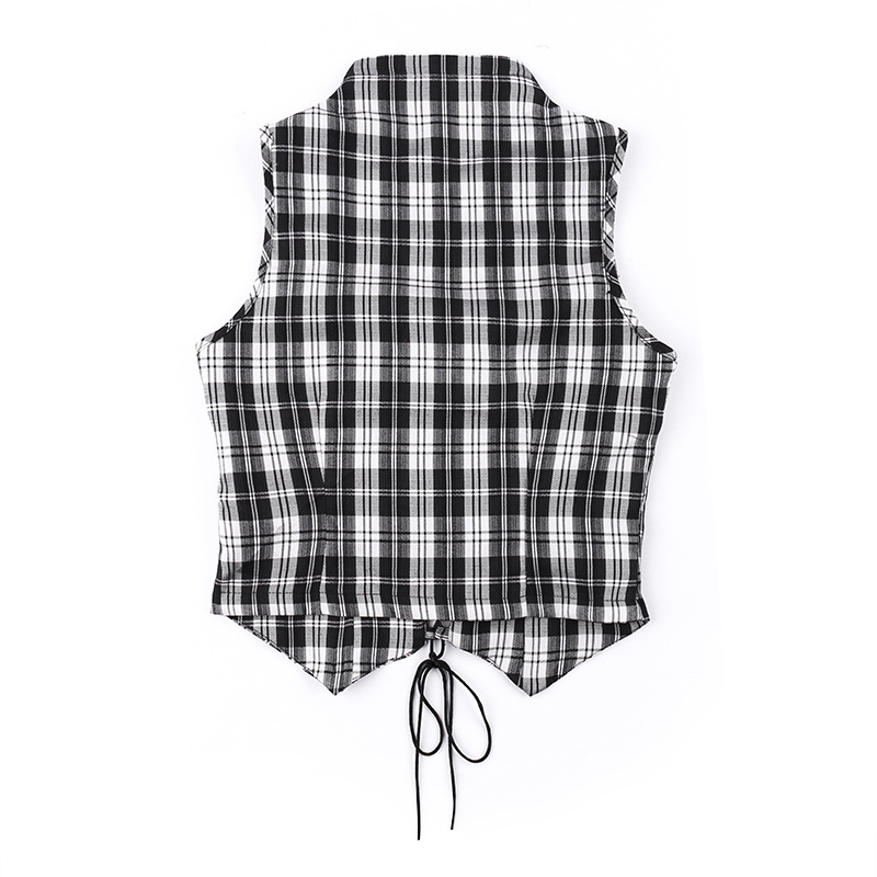 Women's Wrap Crop Top Tank Tops Sexy Plaid display picture 24