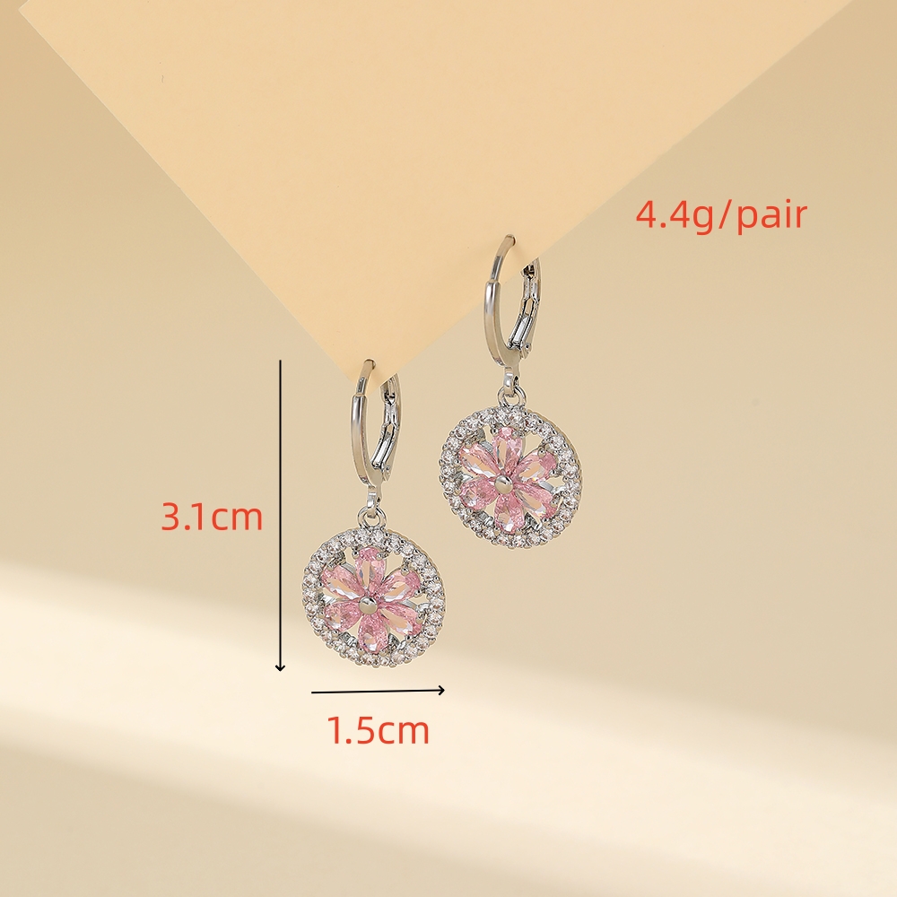 1 Pair Simple Style Classic Style Solid Color Plating Inlay Copper Zircon Drop Earrings display picture 5