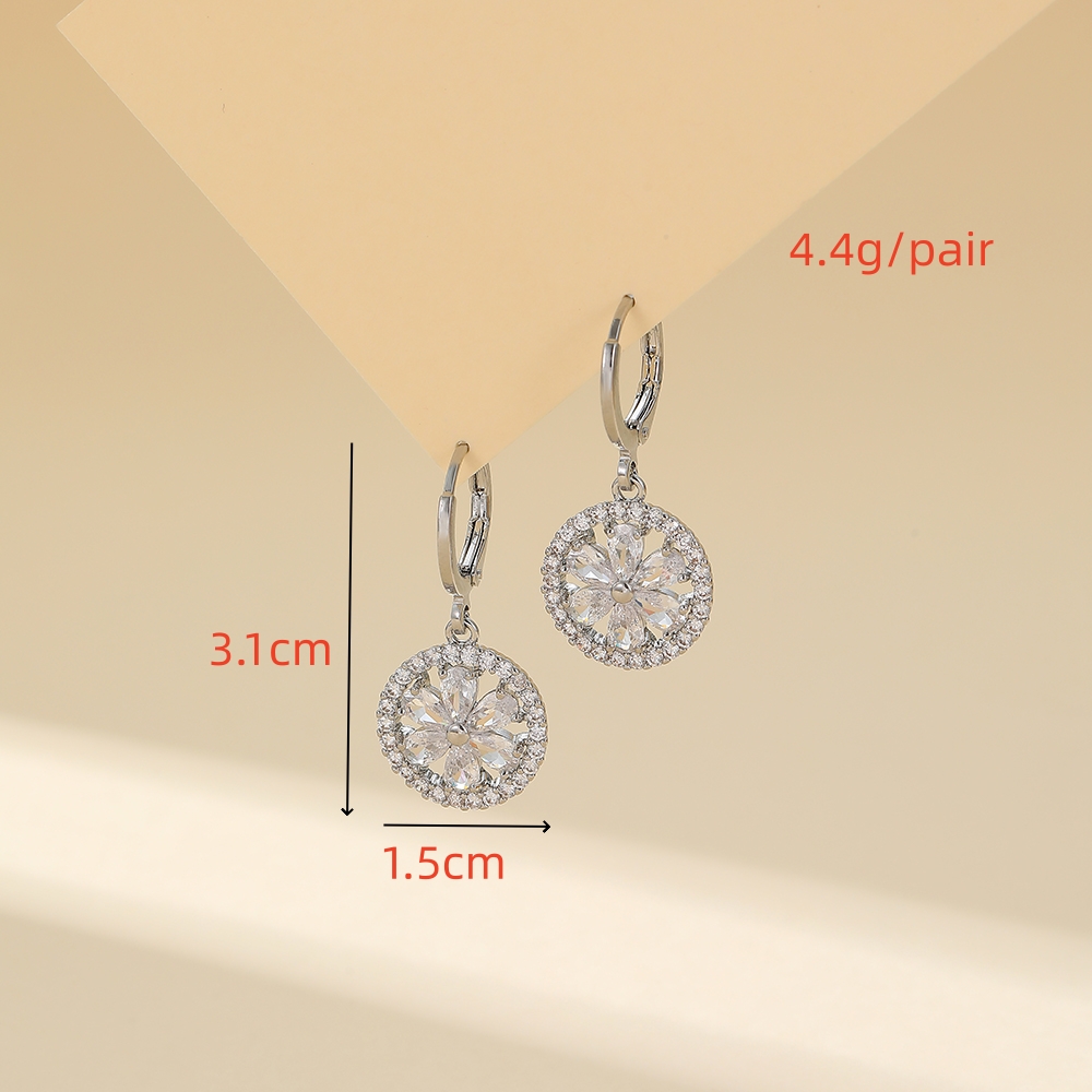 1 Pair Simple Style Classic Style Solid Color Plating Inlay Copper Zircon Drop Earrings display picture 4