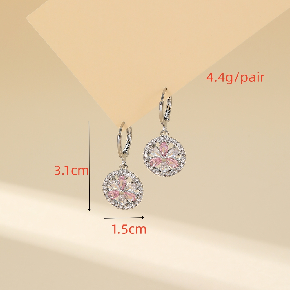 1 Pair Simple Style Classic Style Solid Color Plating Inlay Copper Zircon Drop Earrings display picture 6